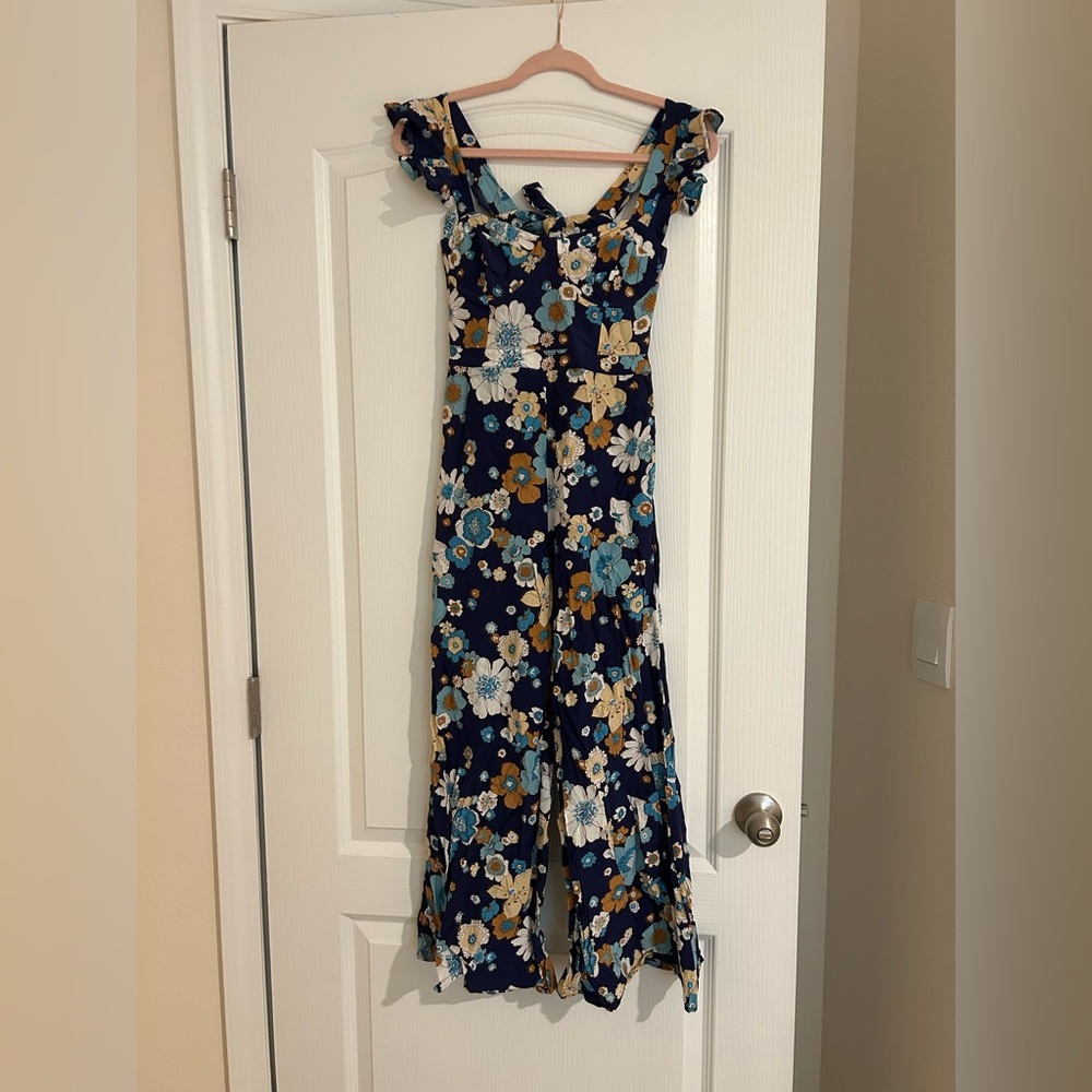 For Love And Lemons Navy Floral Jumpsuit